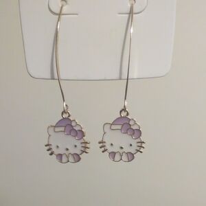 Hello Kitty Lavender and White Earrings